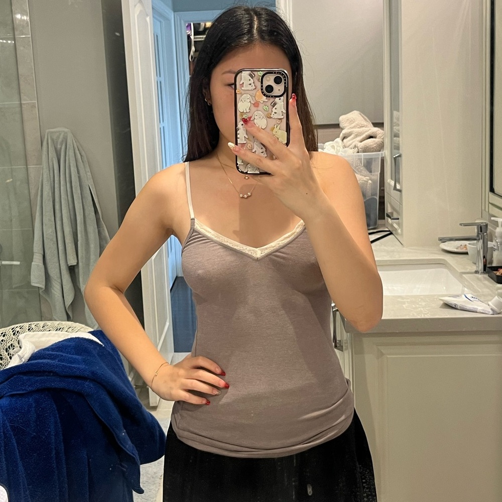 AERIE gray vintage tank top